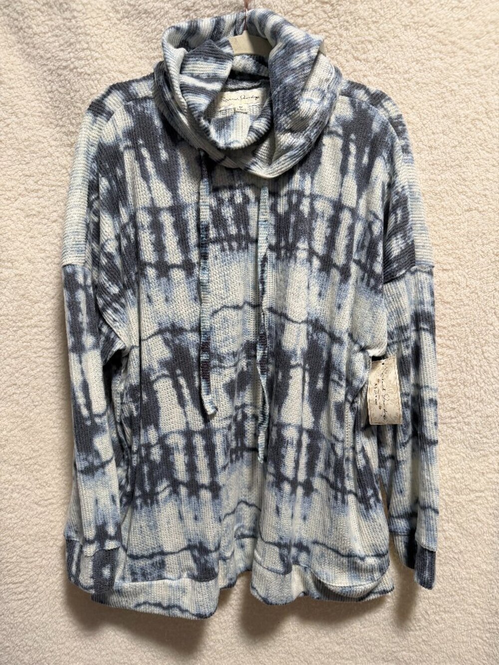 FRENCH LAUNDRY Super Soft Blue Tie Dye Lightweight Hoodie Size 3X NWT NEW